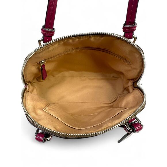 Coach Signature Dome Satchel with Magenta Patent Leather Trim - Picture 16 of 16